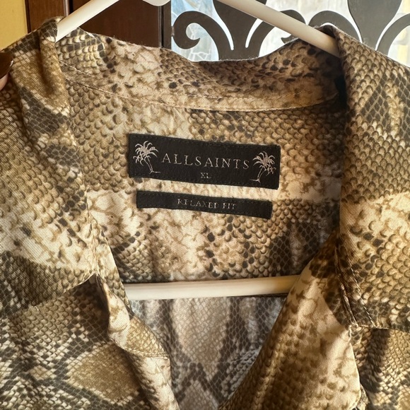 All Saints button down shirt! XL snake print - Picture 2 of 3